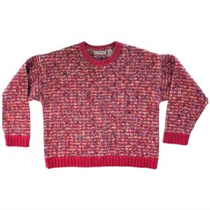 Vintage Multi Color Mohair Blend Knit Sweater Women's Large